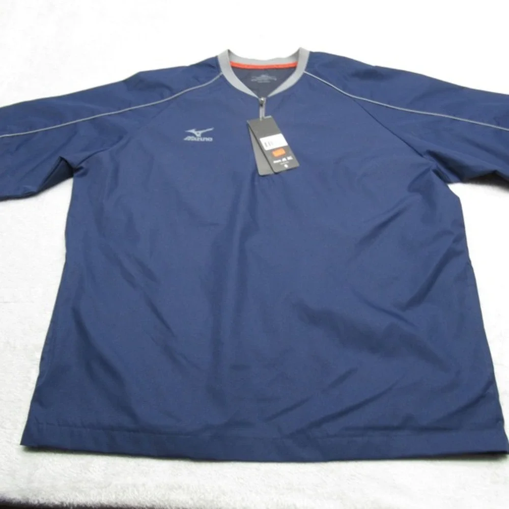 Mizuno Performance Batting Jacket Mens Small Blue Water Wind Protection NWD‎